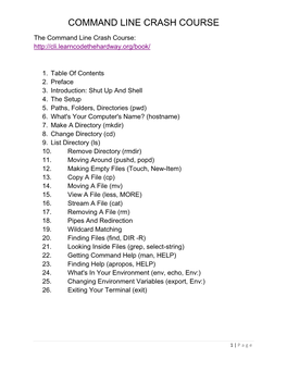 Command Line Crash Course