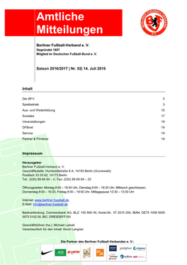 Amtliche Mitteilung Nr. 02 • 2016/2017 • 14