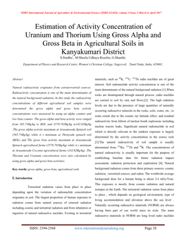 Estimation of Activity Concentration of Uranium and Thorium Using Gross