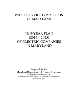 (2016 – 2025) of Electric Companies in Maryland