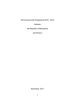 IPA Cross-Border Programme Between