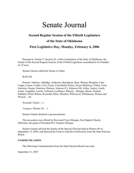 Senate Journal Feb 06, 2006