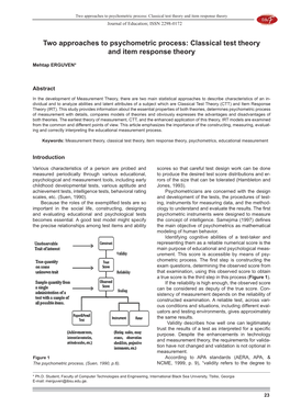 Classical Test Theory and Item Response Theory Journal of Education; ISSN 2298-0172