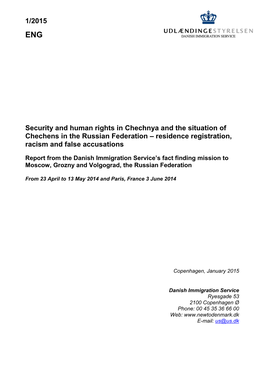 1/2015 Security and Human Rights in Chechnya and the Situation Of