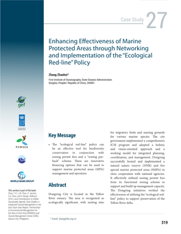 Enhancing Effectiveness of Marine Protected Areas Through