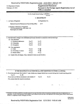 Supplemental Statement Washington, DC 20530 Pursuant to the Foreign Agents Registration Act of 1938, As Amended