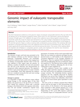 Genomic Impact of Eukaryotic Transposable Elements