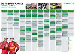 Motorsport Planner  at a Glance Presented by Schaeffler