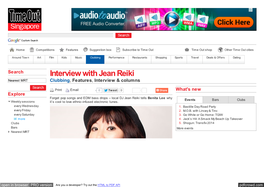 Interview with Jean Reiki :: Features :: Nightclubs & Bars :: Time Out