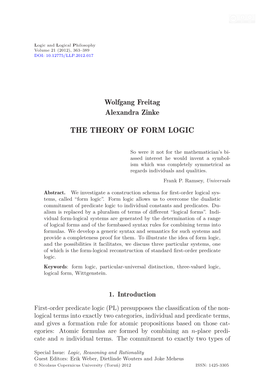 The Theory of Form Logic