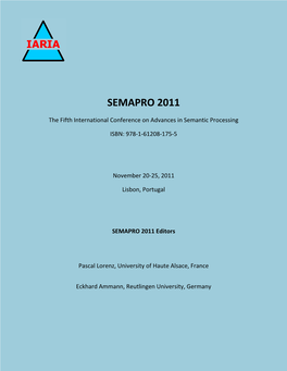 SEMAPRO 2011 Proceedings