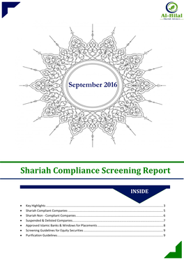 Shariah Compliance Screening Report