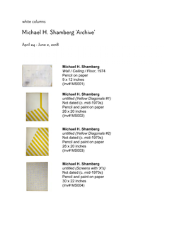 Michael H. Shamberg 'Archive'