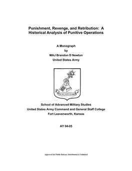 Punishment, Revenge, and Retribution: a Historical Analysis of Punitive Operations