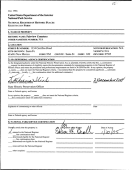 S\J^^P Sigrisfure of Certifying Official ' Date State Historic Preservation Officer ______