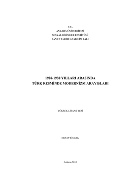 1928-1938 Yillari Arasinda Türk Resminde Modernizm