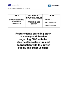 Requirements on Rolling Stock in Norway and Sweden Regarding EMC with the Electrical Infrastructure and Coordination with the Power Supply and Other Vehicles