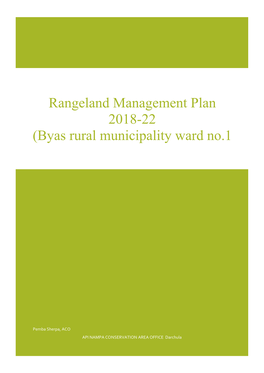 Rangeland Management Plan 2018-22 (Byas Rural Municipality Ward No.1