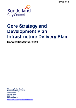 Core Strategy and Development Plan Infrastructure Delivery Plan Updated September 2019