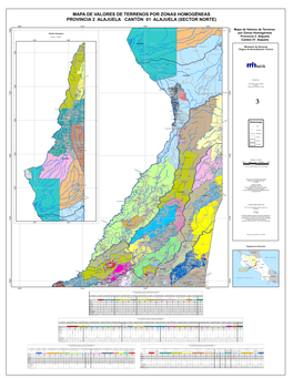 Mapa Del Cantón Alajuela Norte 01, Distrito 01 a 14