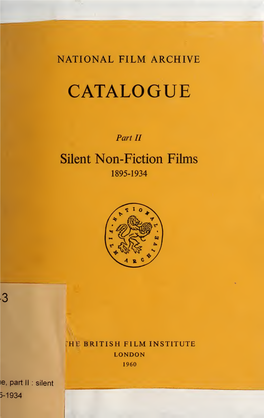 National Film Archive Catalogue, Part II