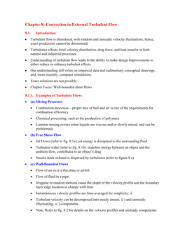 Chapter 8: Convection in External Turbulent Flow
