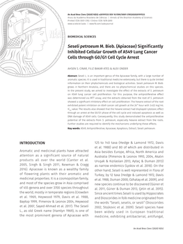 Significantly Inhibited Cellular Growth of A549 Lung Cancer Cells Through G0/G1 Cell Cycle Arrest