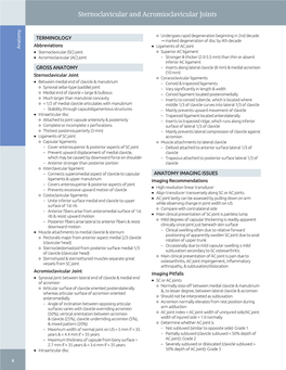 Sternoclavicular and Acromioclavicular Joints Acromioclavicular and Sternoclavicular Interclavicular L