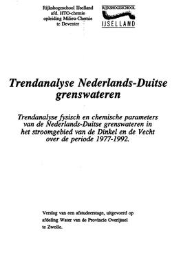 Trendanalyse Nederlands-Duitse Grenswateren