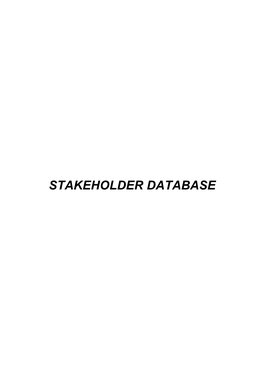 Stakeholder Database