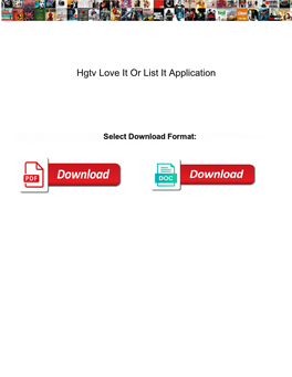 Hgtv Love It Or List It Application