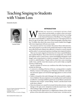 Teaching Singing to Students with Vision Loss
