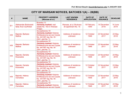 City of Warsaw Notices, Batches 1(A) – 28(Bb)