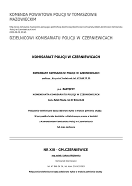 Dzielnicowi Komisariatu Policji W Czerniewicach