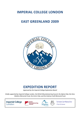 Imperial College London East Greenland 2009 Expedition