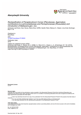 ﻿Reclassification of Parapterulicium Corner (Pterulaceae, Agaricales), Contributions to Lachnocladiaceae and Peniophoraceae (R