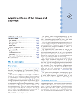 Applied Anatomy of the Thorax and Abdomen