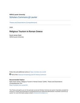 Religious Tourism in Roman Greece