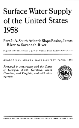 Surface Water Supply of the United States 1958