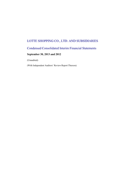 LOTTE SHOPPING CO., LTD. and SUBSIDIARIES Condensed Consolidated Interim Statements of Financial Position