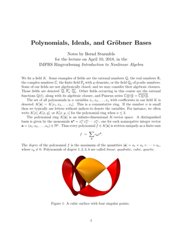 Polynomials, Ideals, and Gröbner Bases