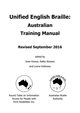 Unified English Braille Training Manual