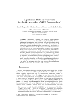 Algorithmic Skeleton Framework for the Orchestration of GPU Computations