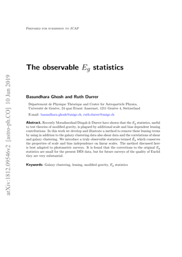 The Observable Eg Statistics