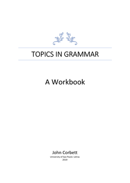 TOPICS in GRAMMAR a Workbook