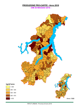 PRODUZIONE PRO-CAPITE - Anno 2018 - DM 26 MAGGIO 2016