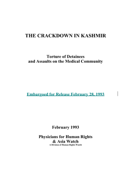 The Crackdown in Kashmir