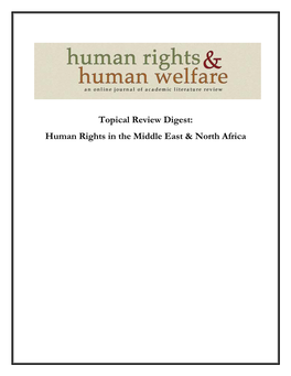 Topical Review Digest: Human Rights in the Middle East & North Africa