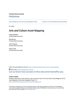 Arts and Culture Asset Mapping