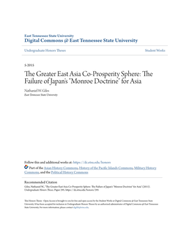 The Greater East Asia Co-Prosperity Sphere: the Failure of Japan's 